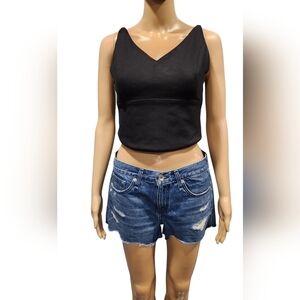 Rag and bone women's blue cotton distressed casual summer shorts Sz 26